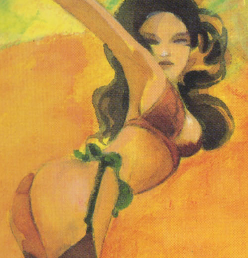 The background hot babe from the cover of the Score #1 by Jones and Badger